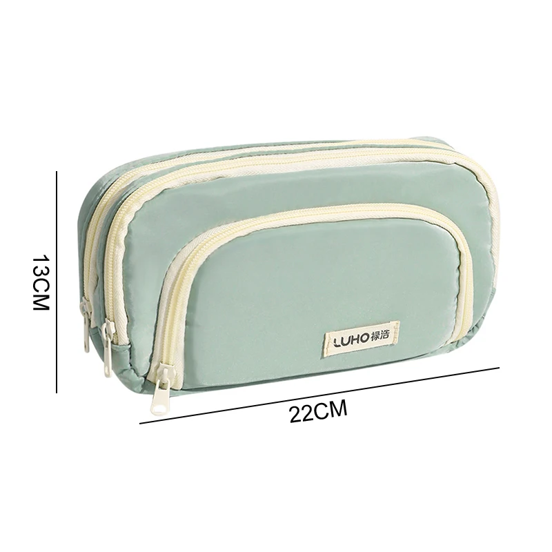 Large Capacity Pen Bag 3 Layers Pencil Cases Cute Pen Pouch Simple Durable Pencil Case School Supplies Student Stationery Gifts