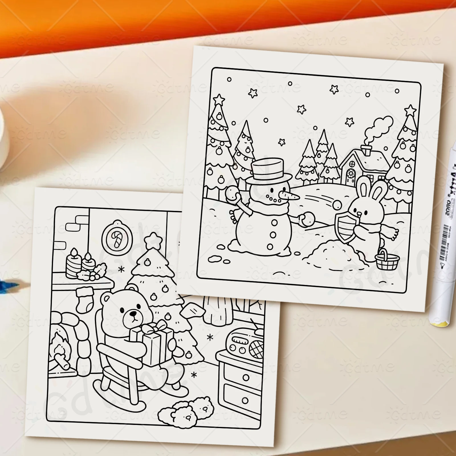Anti-Angst Lustiges Weihnachts-Malbuch für Erwachsene DIY Mal- und Zeichenkunst-Aktivitätsbuch Geschenk zur Entspannung – Detail 8