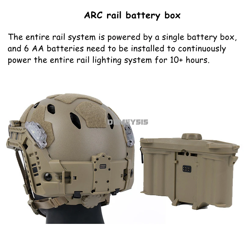 Casco táctico Modular ARC Rail con luz LED señal – Airsoft combate - imagen 2