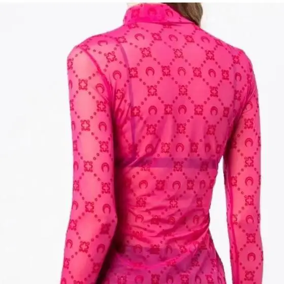  بلوزة مريحة للنساء 2025، بلوزة دانتيل متدفقة على شكل قمر، قميص شفاف متعدد الاستخدامات للارتداء اليومي #4