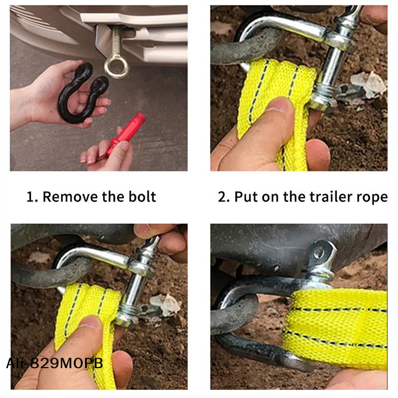 【P】4/5 Meter Tow Rope For Truck Snatch Strap Off-road Towing Ropes Trailer Winch Cable Belt Car Traction view 2
