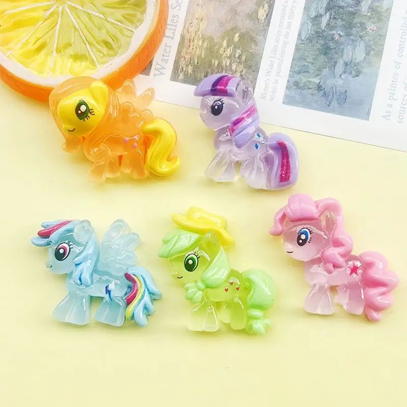 My Little Pony Rainbow Dash Twilight Sparkle anime peripheral cartoon cute doll shape cream glue diy hair clip accessories gift