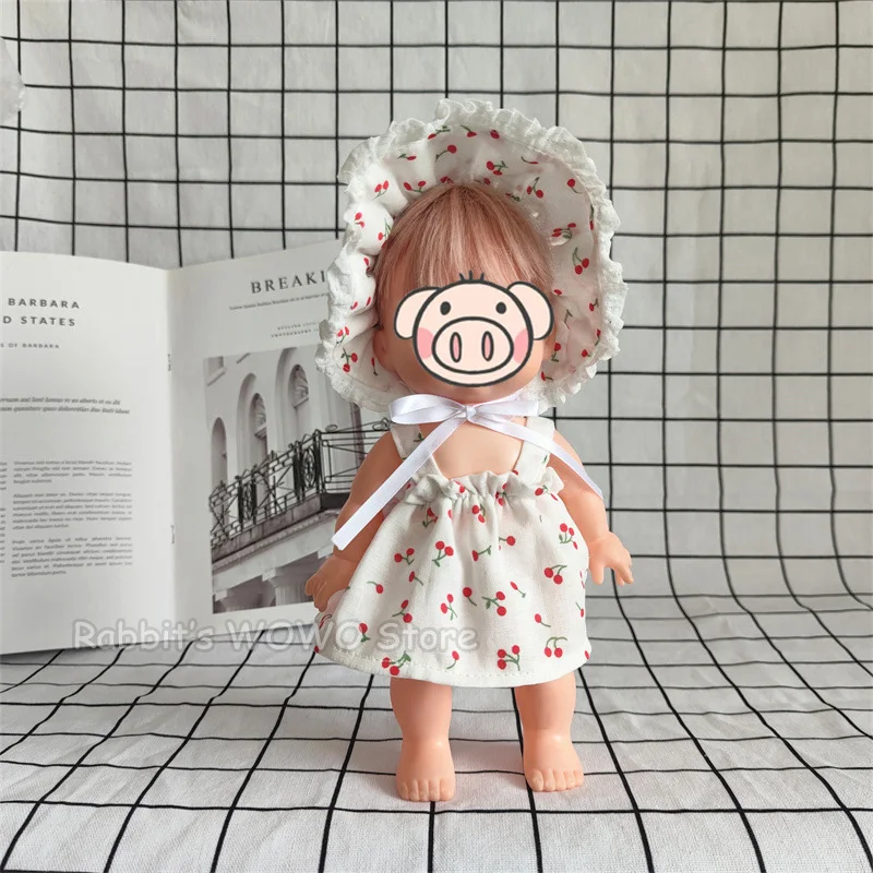 Mellchan 인형 액세서리 의상, 25cm 인형 옷, 1/6 BJD 인형 사랑스러운 세트, 아기 인형 원피스 모자, 크리스마스 선물