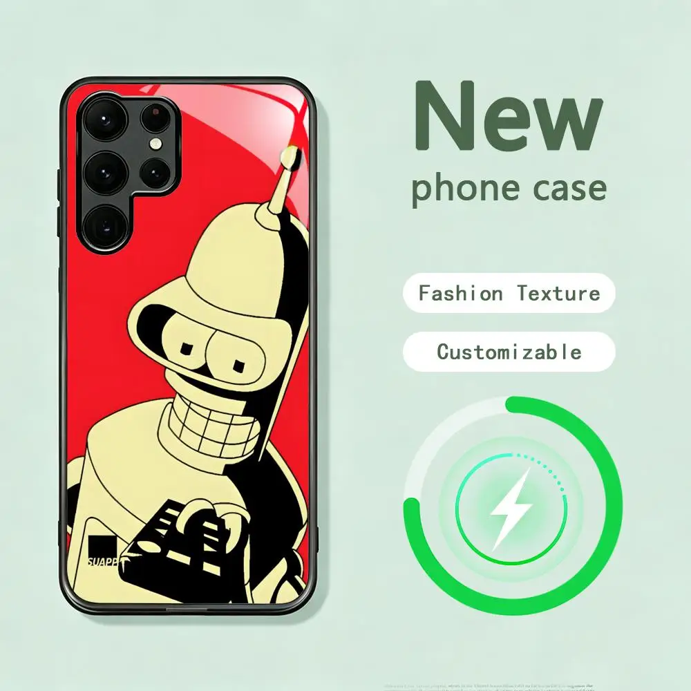 Hot cartoon F-Futurama Phone Case For Samsung S26 S25 S24 S23 S22 S21 S20 Plus Ultra Note20 Glass Magnetic Case