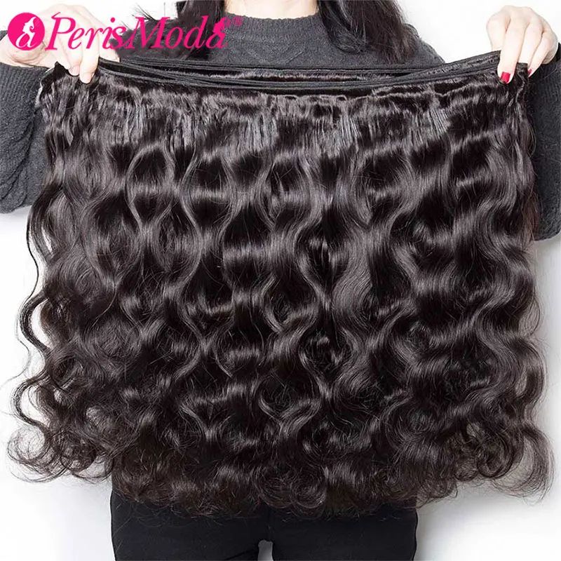 Perismoda Body Wave Bundels Menselijk Haar Peruaanse Weven Natuurlijk Zwart 3 4 Bundels Deal Maagdelijk Haar 30 Inch Rauwe Hair Extensions