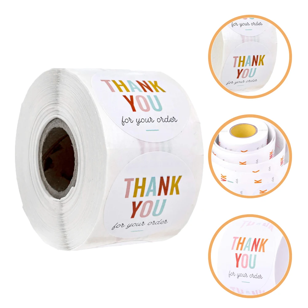 

1pcs 1 Roll Thank You Sealing Stickers For Gift Bags Packaging Decorative Label Wedding Party Candy Snack Bag Sealing Stickers