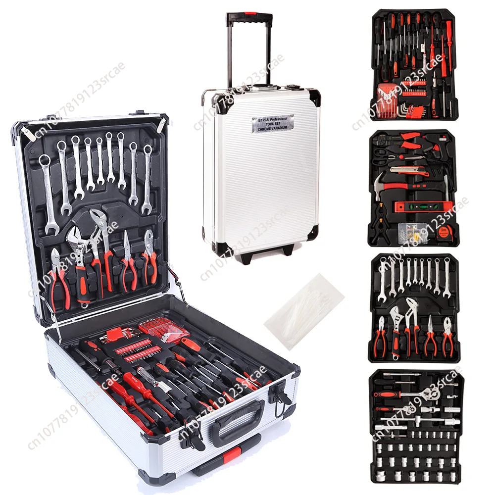 Pull Rod Ratchet Open-End Wrench Hardware Toolbox 499 Pieces Combination Suit