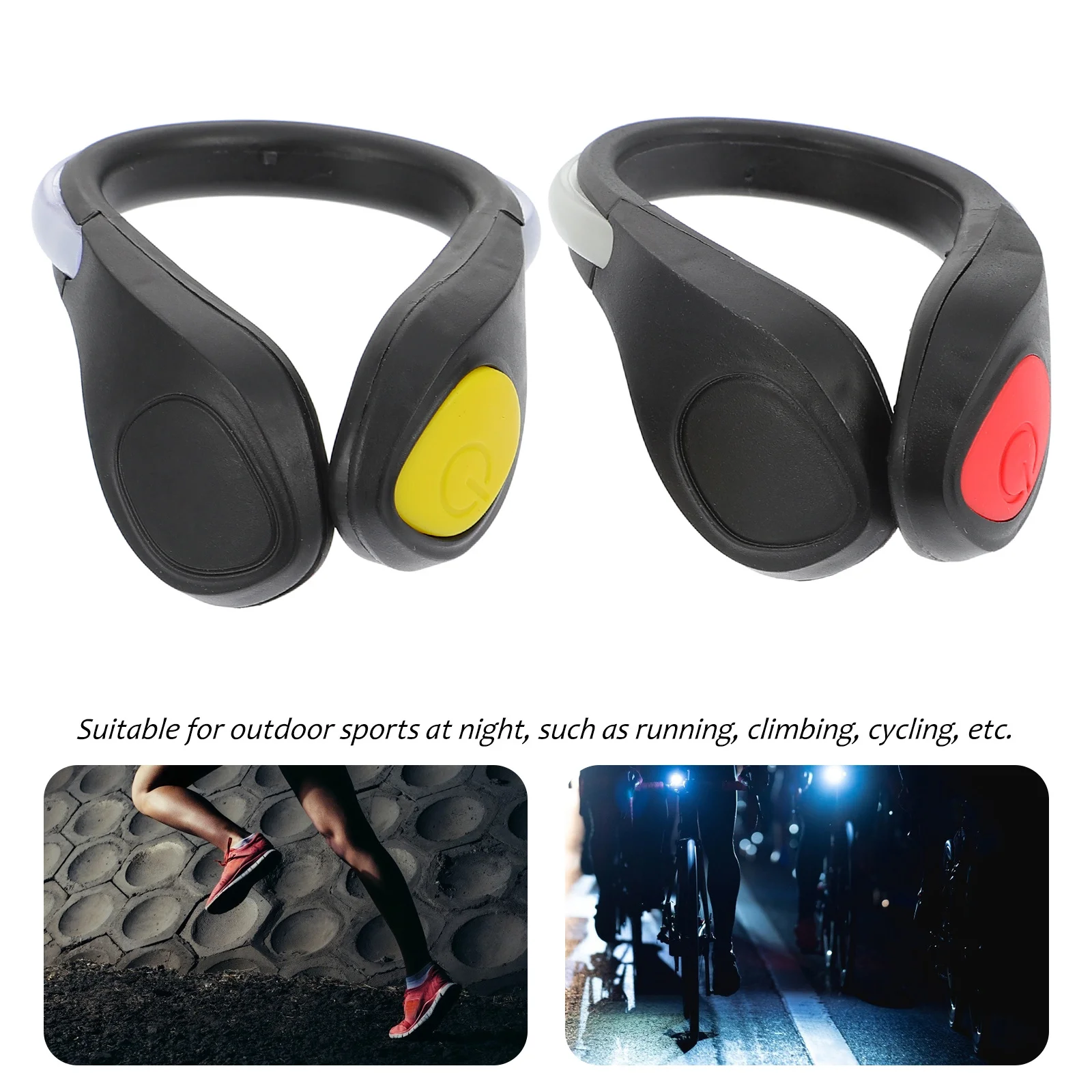 

2Pcs Safety Shoe Clips Light Ultra Bright Anti Slip Teeth for Night Running Cycling Jogging Walking Outdoor Sports