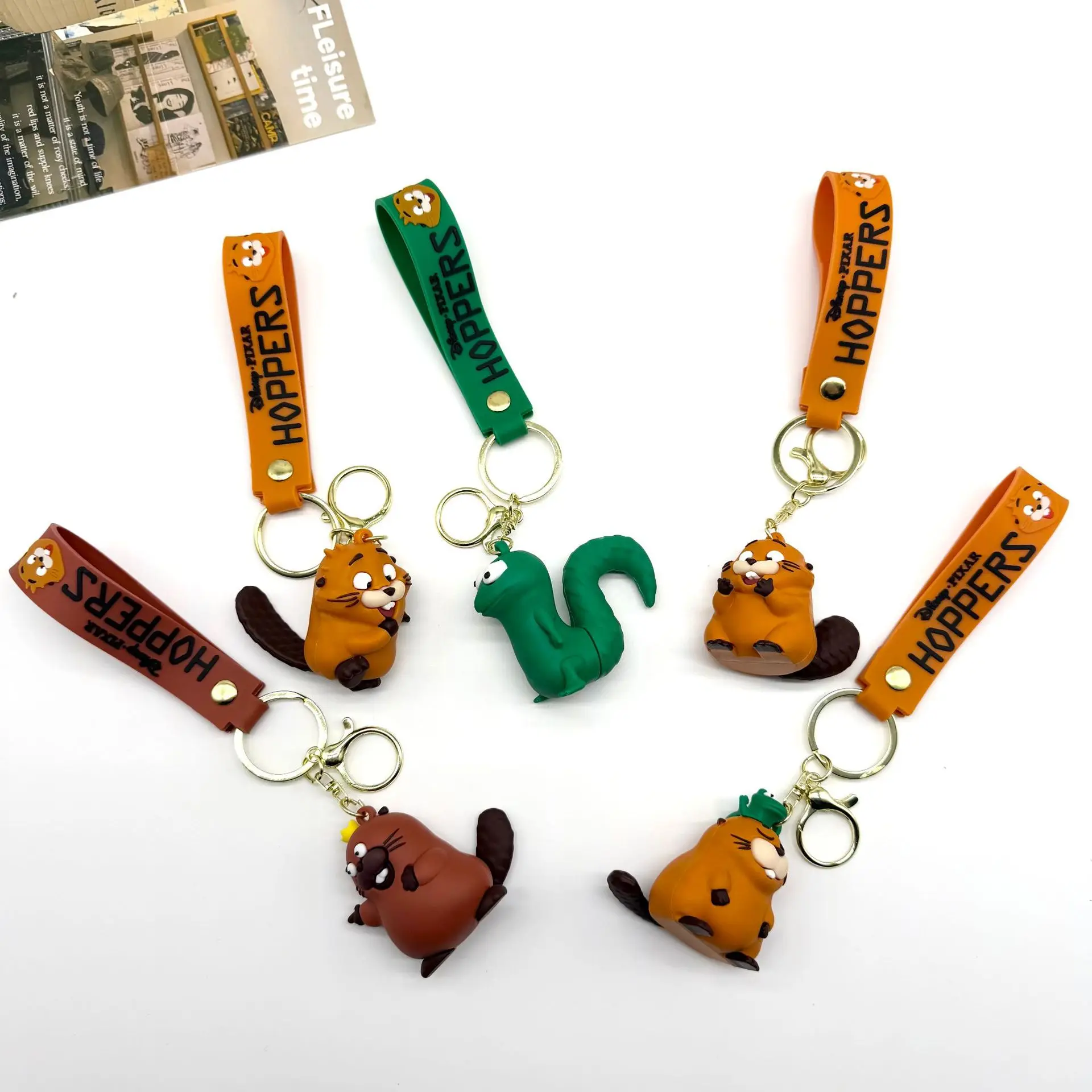 

New Style Cartoon Beaver Keychain Doll Exquisite Couple Backpack Car Pendant Trinket Boy Birthday Gift Christmas Gift