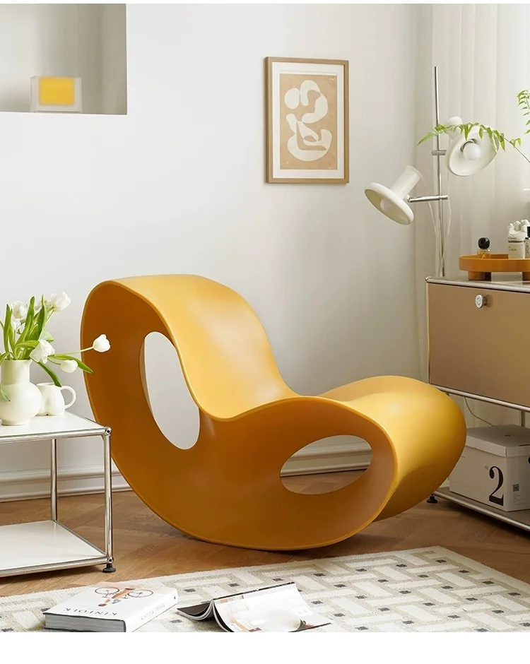 Modern Voido Design Rocking PE Plastic Lounge Rotational-Molded Polyethylene Lazy Sofa Chair Ins Post-Modern Homestay