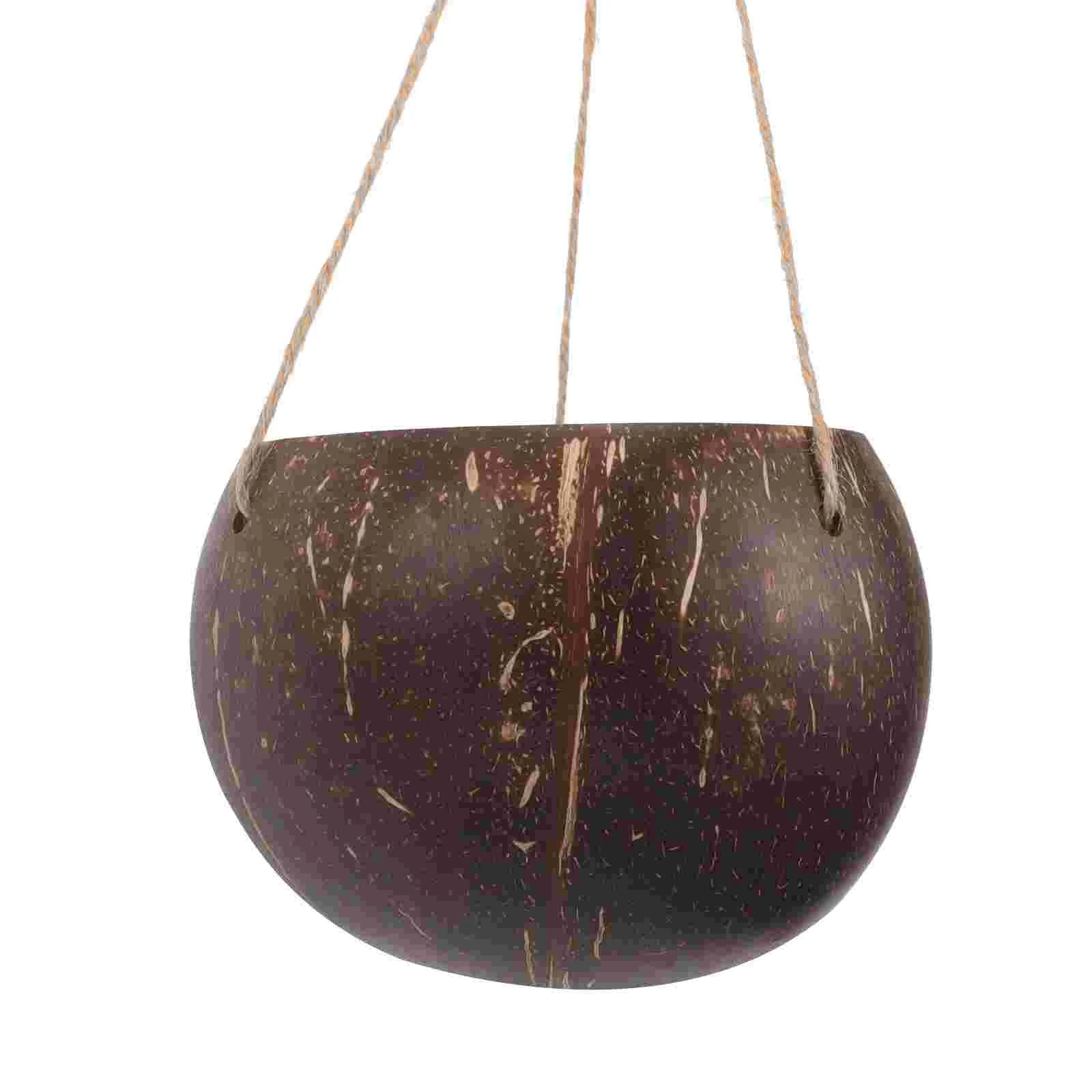 

Coconut Shell Hanging Flower Pot Planter Baskets Natural Plants Outdoor Balcony Decor Wall Mount Waterproof Container Garden