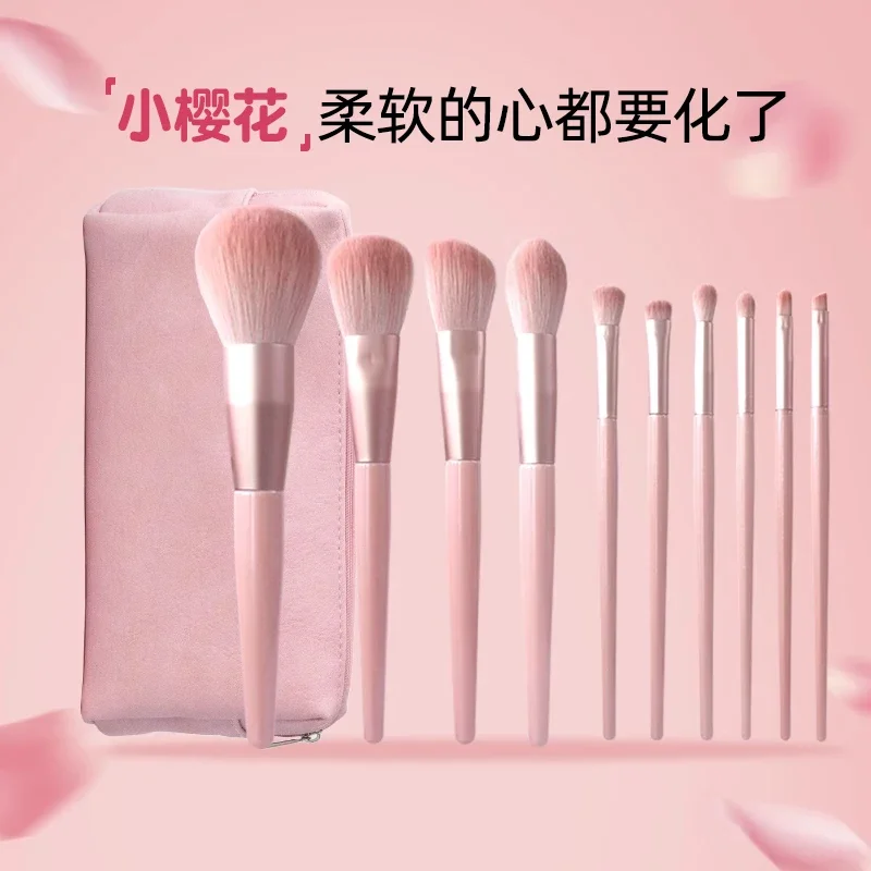 Makeup Brush Set Small Sakura Pink Soft Bristle Set Brush Super Soft Loose Powder Eyeshadow Foundation