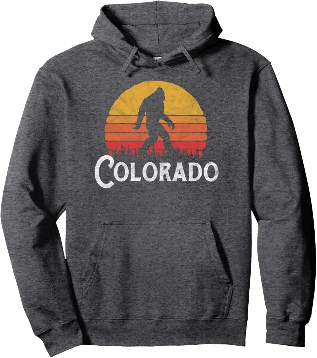 Retro Colorado Bigfoot Silhouette Sun Hoodie - Believe!