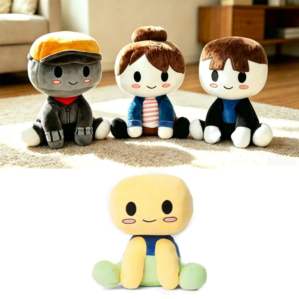 

Kawaii Blox Buddies Plush Toys Cartoon Girl Black with Hat Yellow Decorative Doll Home Room Fans Gifts Birthday gift