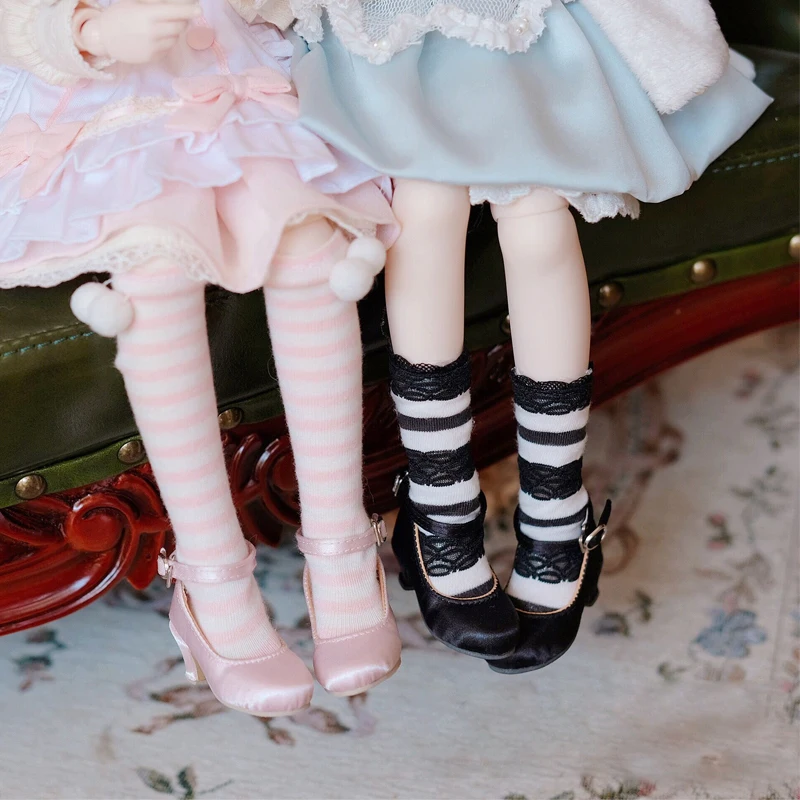 D04-A145 children handmade toy 1/4 1/6 MDD Doll BJD/SD GSC doll Accessories colorful satin petite high heels 1pair