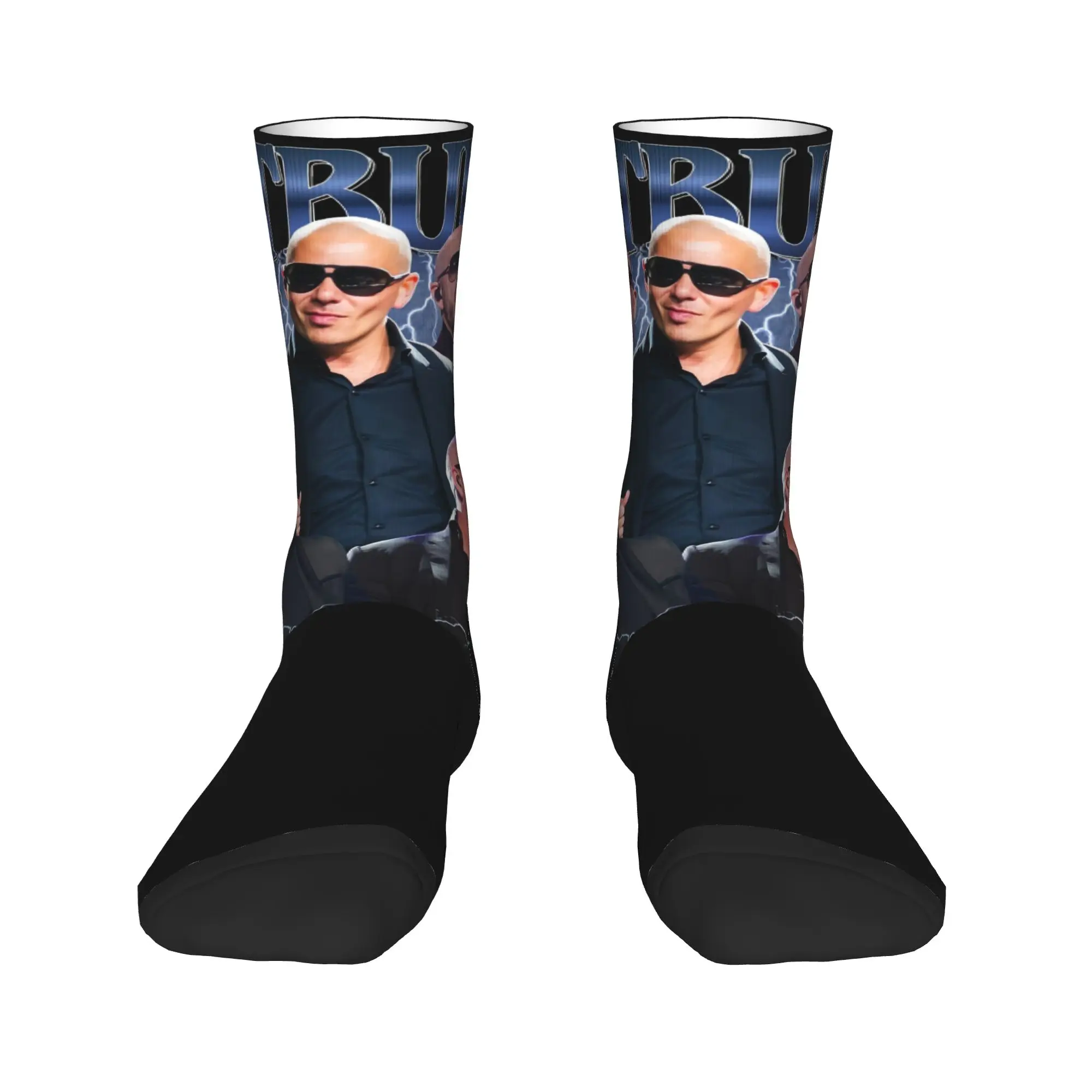 Rapper Pitbull Mr Worldwide Socks Winter Hip Hop Rap  Stockings Modern Couple Soft Breathable Socks Custom Non Slip Socks