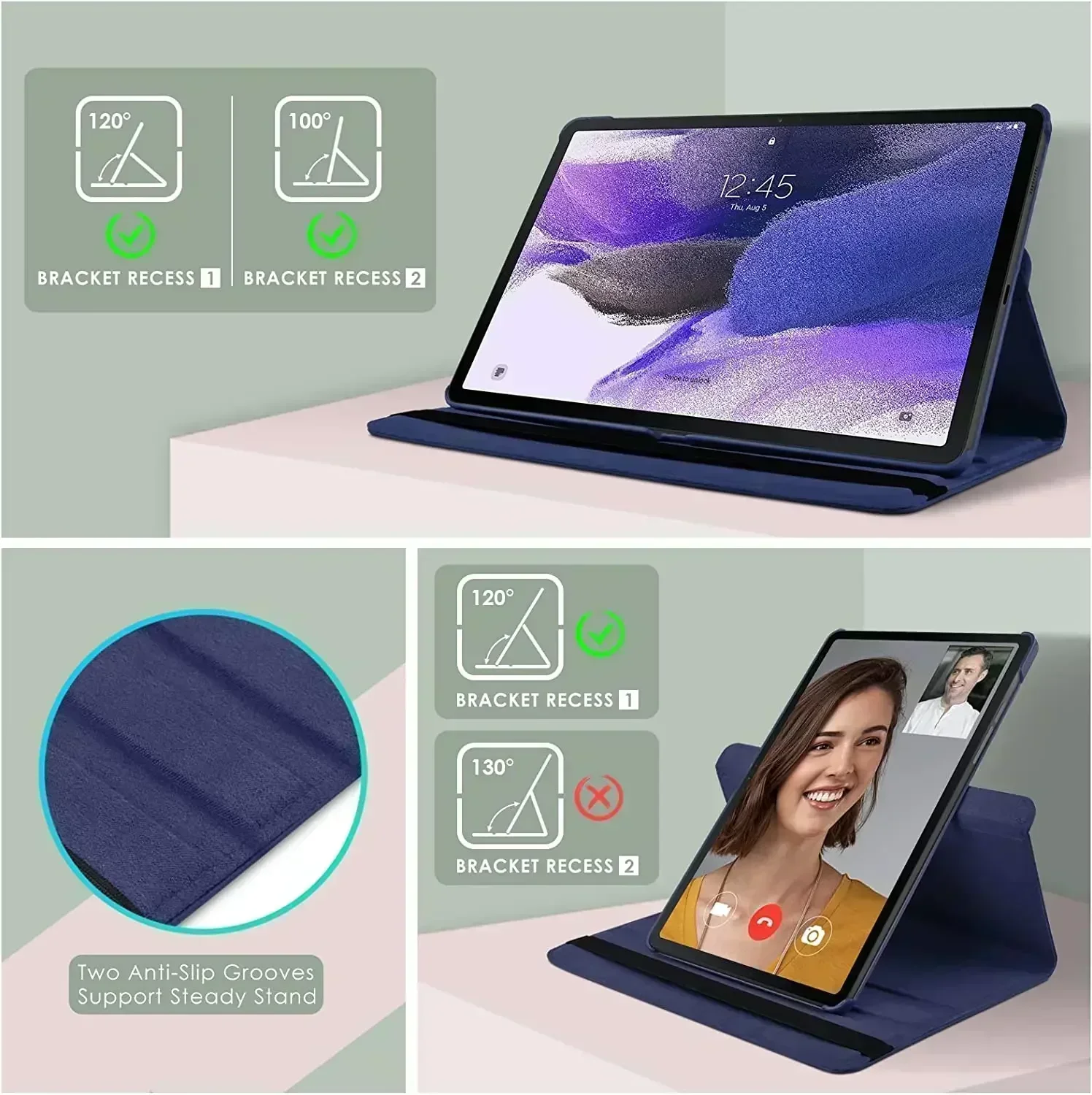 360 Rotating Case for Samsung Galaxy Tab S7 S8 11 S9 T870 X710 Tablet Cover Galaxy Tab S5e A8 10.5 X200 A7 Lite 8.7 S6 10.4 Case