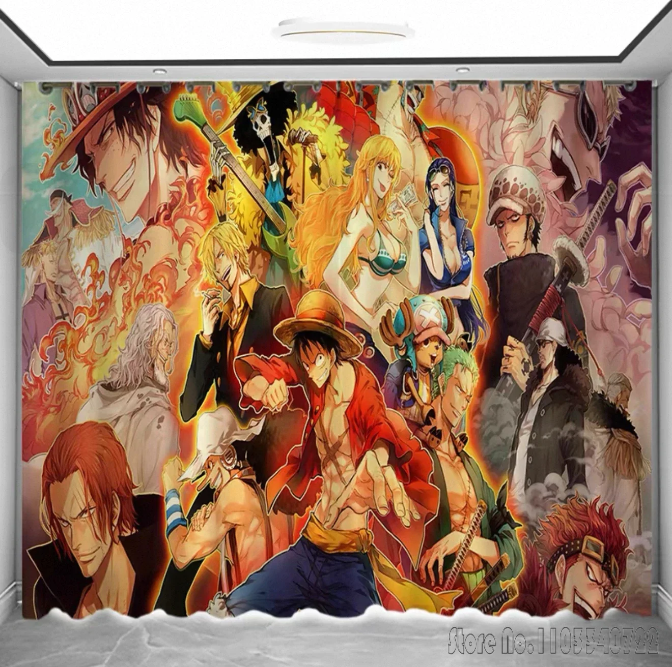 

2026 Popular One Piece Roronoa Zoro Luffy Nami Thermal Insulated Window Blackout Curtains Japanese Living Room Baby Kids Gift