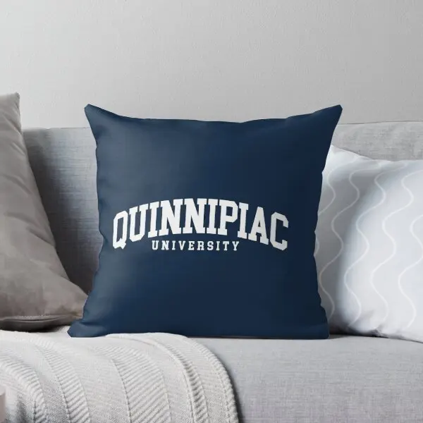 Quinnipac College Font Curved  Printing Throw Pillow Cover Fashion Sofa Fashion Anime Waist Wedding Pillows not include One Side