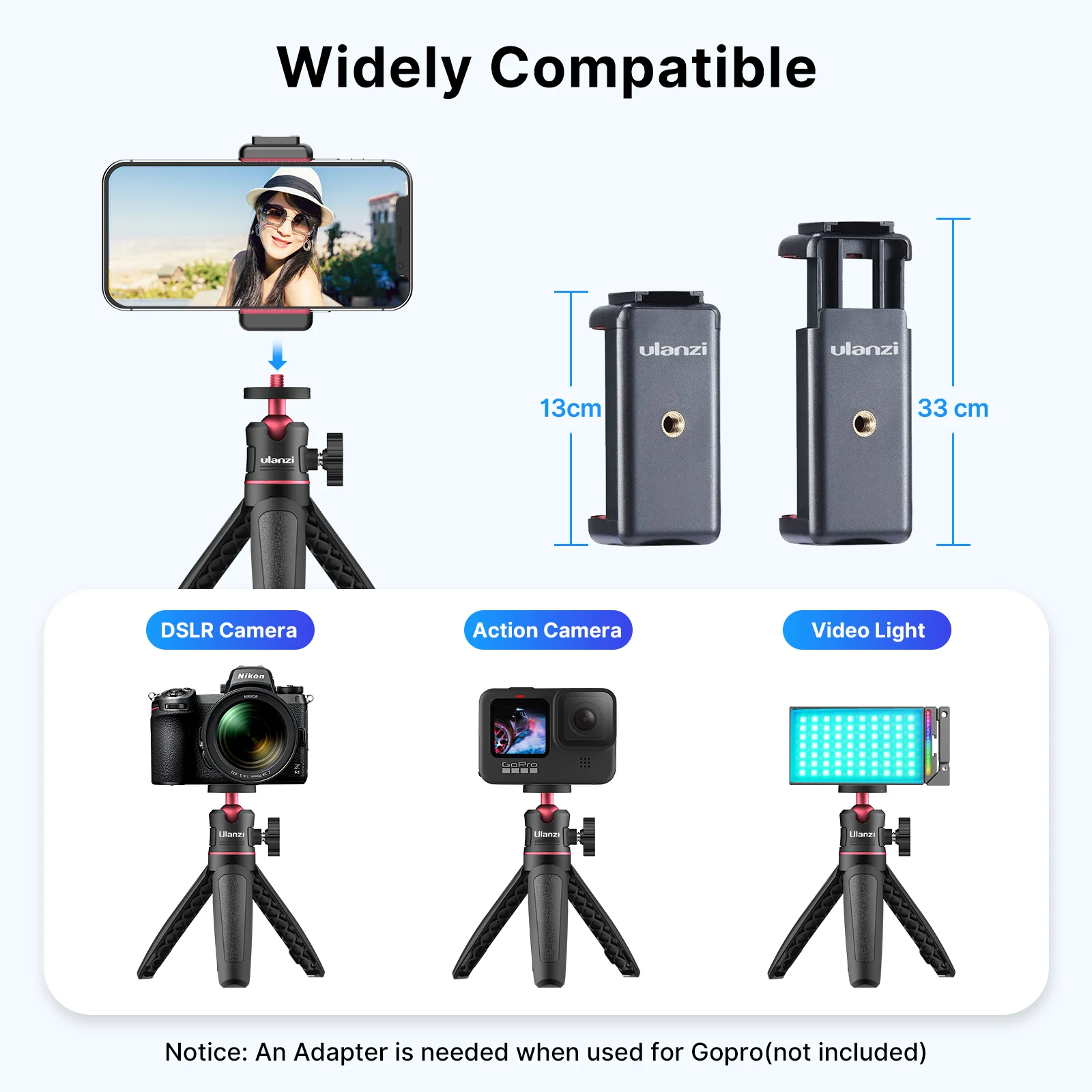 Ulanzi MT-08 Opvouwbare Mini Statief Mount 1/4 ''Statief Monopod Handgreep Universal Voor Dslr Android Iphone Smartphone