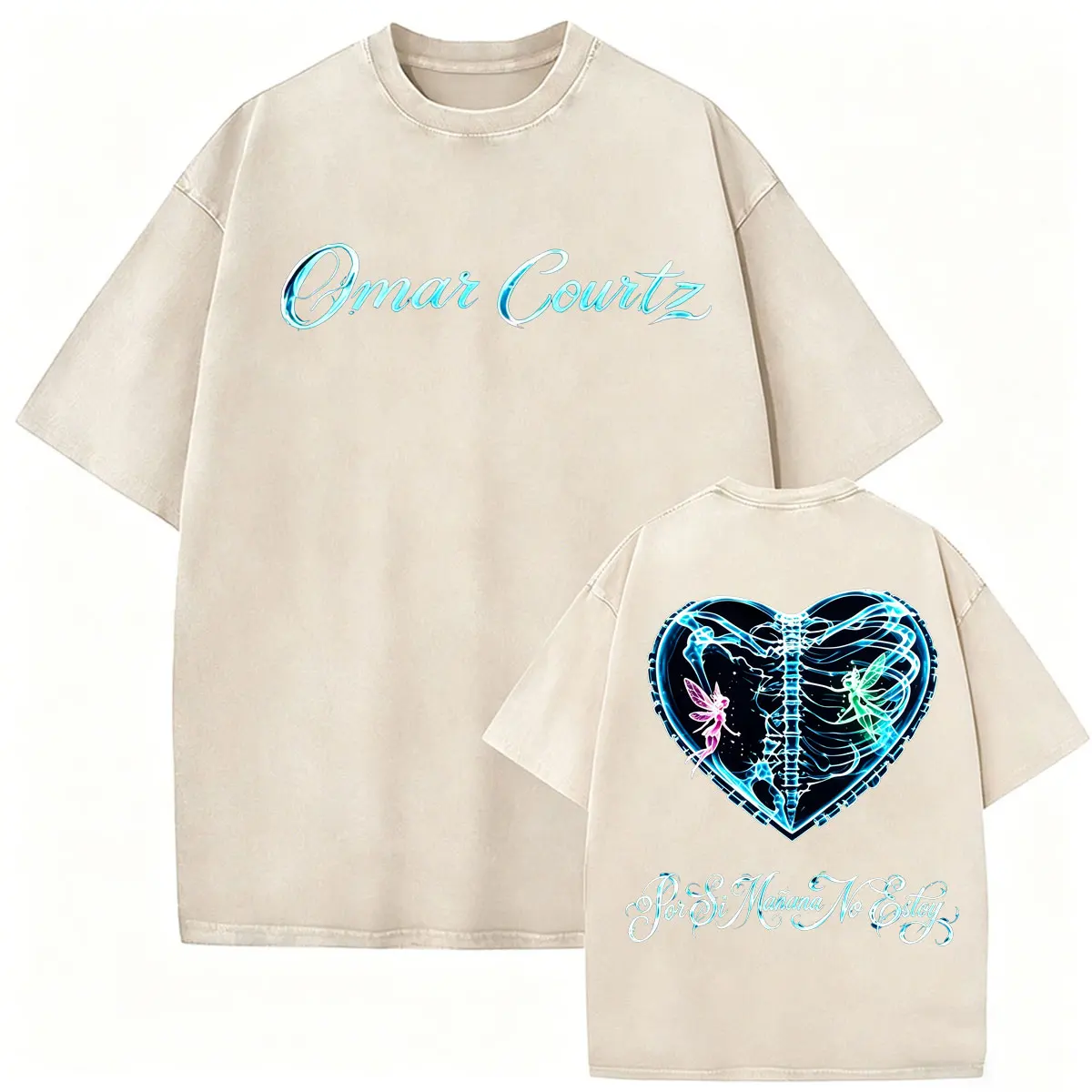 Vintage Washed Omar Courtz Por Si Manana No Estoy Tour T-Shirts Herren Damen Mode Ästhetisches T-Shirt Streetwear Oversized T-Shirt – Detail 29