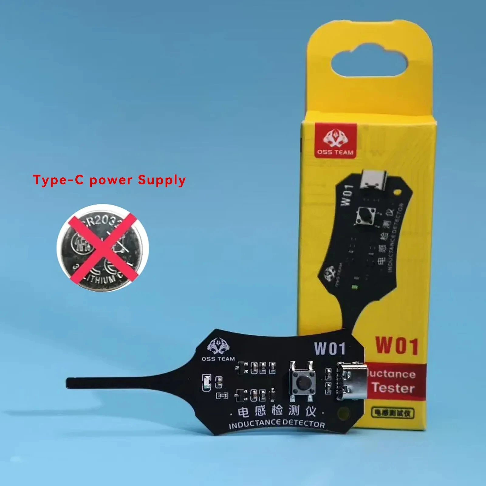 

OSS W01 Type-C Inductance Tester Motherboard Coil Tester for Phone Motherboard Repair Electromagnetic Induction Fast Fault Check