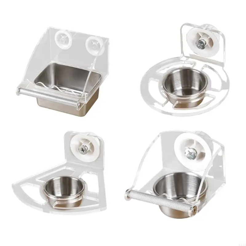 

E21B Bird Feeding Bowl Feeding Box Pet Parrots Cage Feeders Parrots Feeders Cage