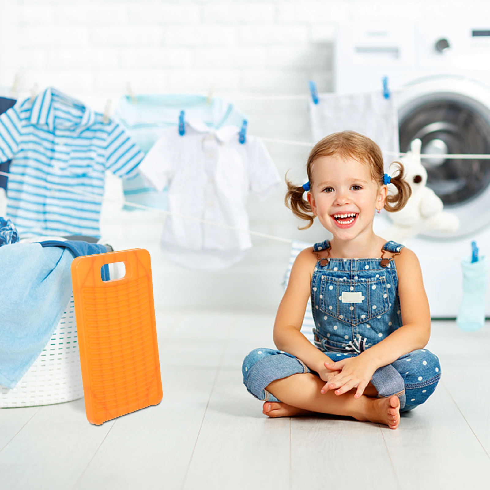 

Mini Washboard Anti slip Kneeling Student Laundry ange Plastic Home Thick held Cloth Friendly Big Friction Underwear