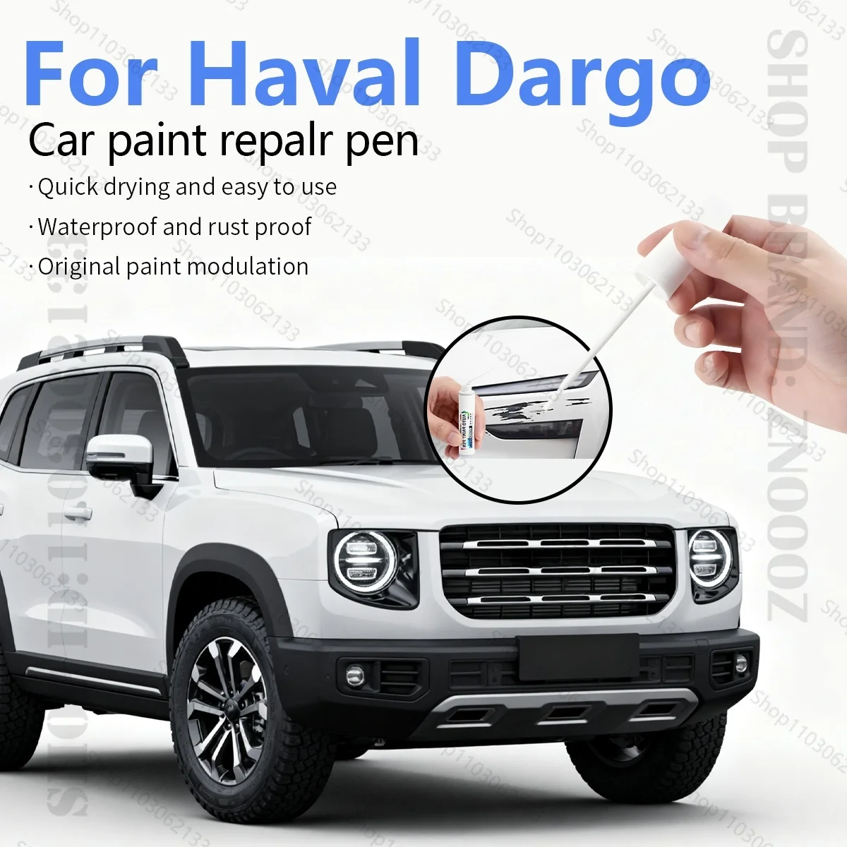 

Ручка для ремонта краски, средство для удаления царапин, автоаксессуары «сделай сам», черный, белый, синий, коричневый, красный, серый для Haval Dargo 2021-2025 гг.
