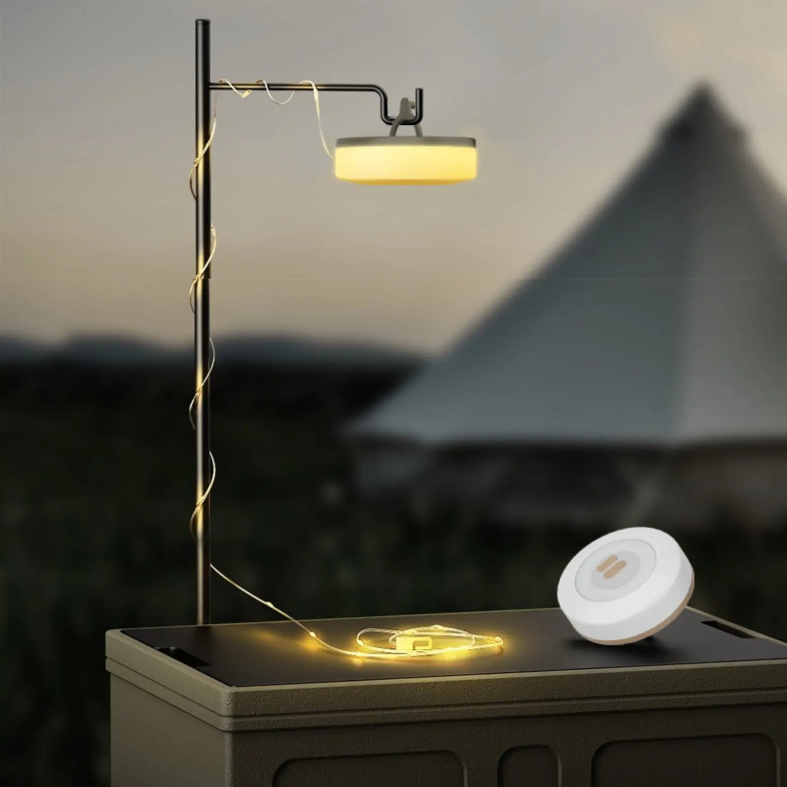 Picture 3: Retractable Luminous String Lamp Waterproof Retractable RGB String Lamp RGB Atmosphere Lamp Built-in Hook & Carabiner for Patio