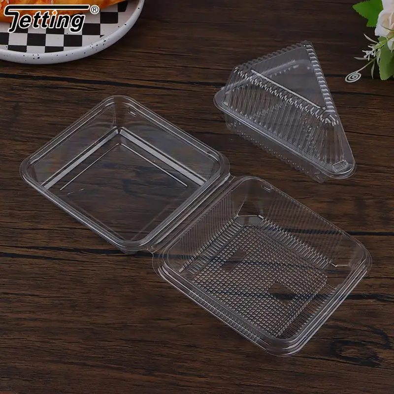 10Pcs Square Cheesecake Boxes Slice Cake Box Triangle Pie Holders Cake Box Cupcake Slice Container For Bakery Party Wedding