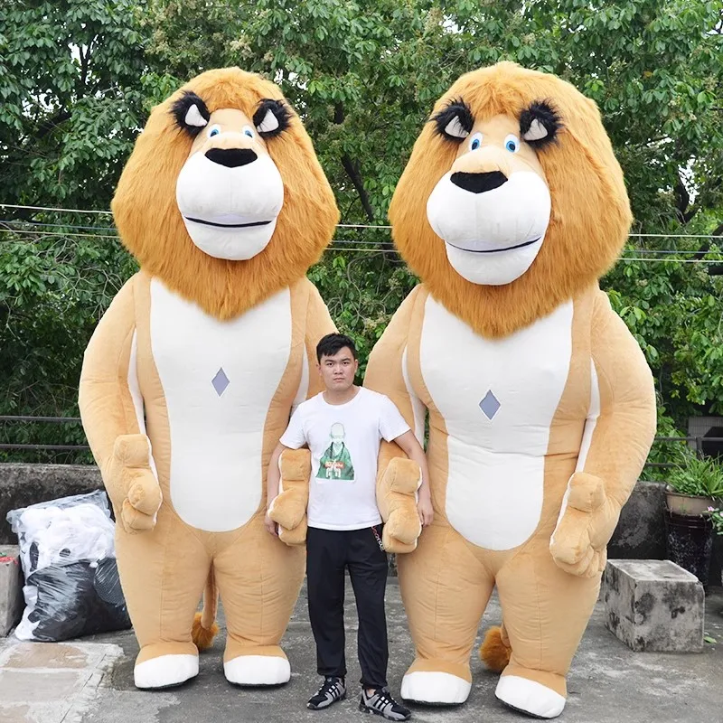 

2M/2.6M Lion Inflatable Mascot Costume Breathable and Comfortable Material Brown Animal for Adult Furry Suit Fancy Dress Props S