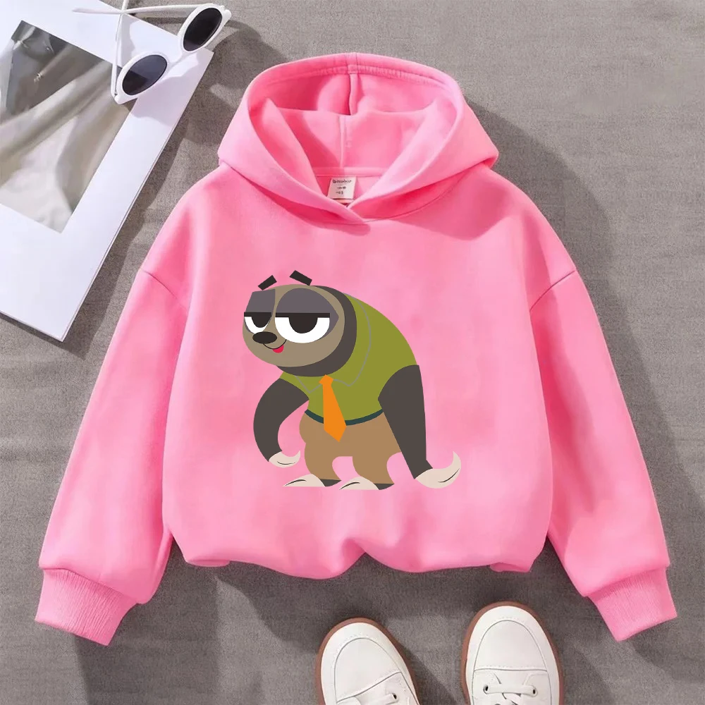 ديزني الرجال النساء الاطفال لطيف الكسل في مكتب موحدة طباعة هوديي عادية كم طويل البلوز البلوز موضة الحيوان الرسم #1