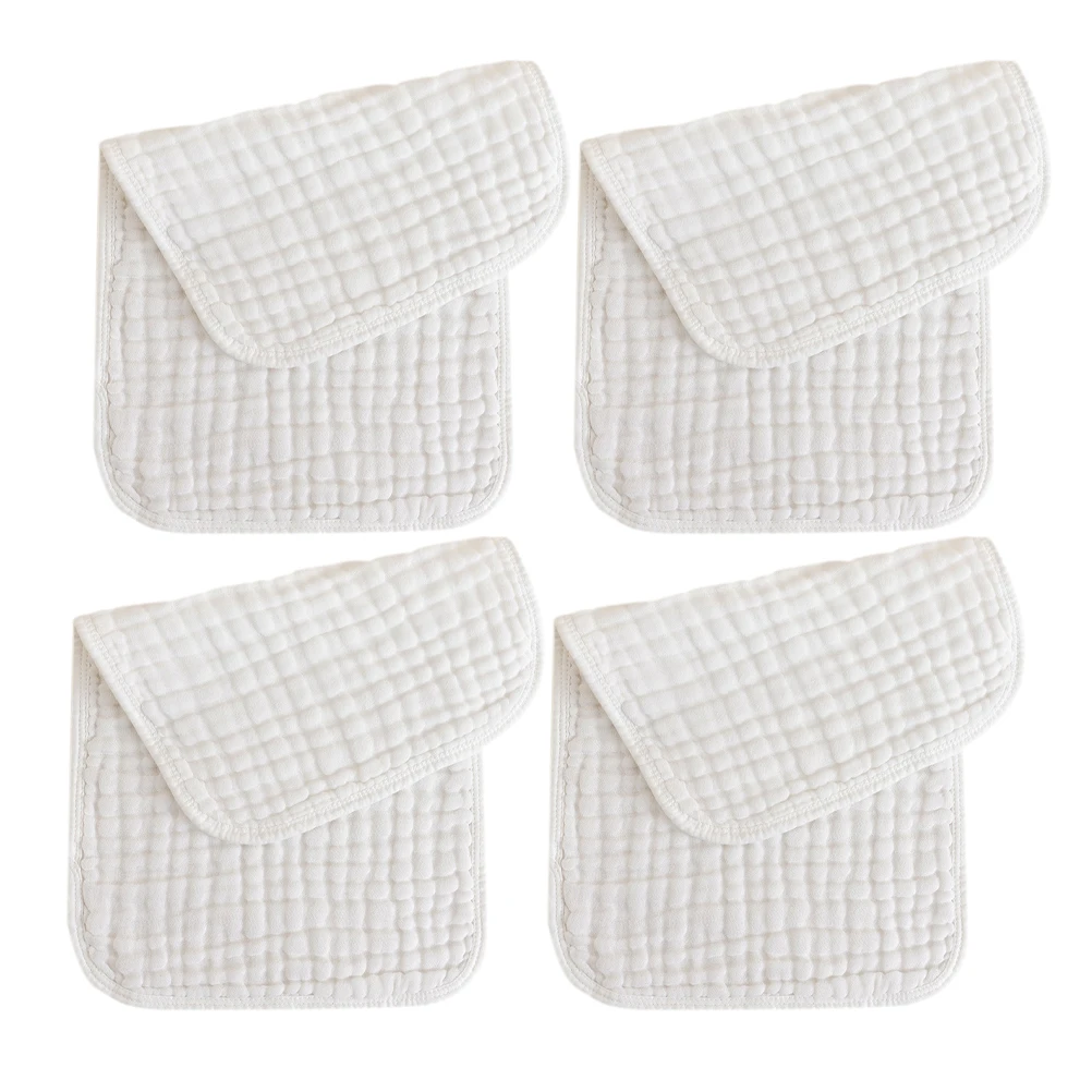 

4 Pcs Washcloths Infants and Toddlers Wipe Sweat Towel Baby Blanket Towels White Girl Bandana Drool Bibs Muslin