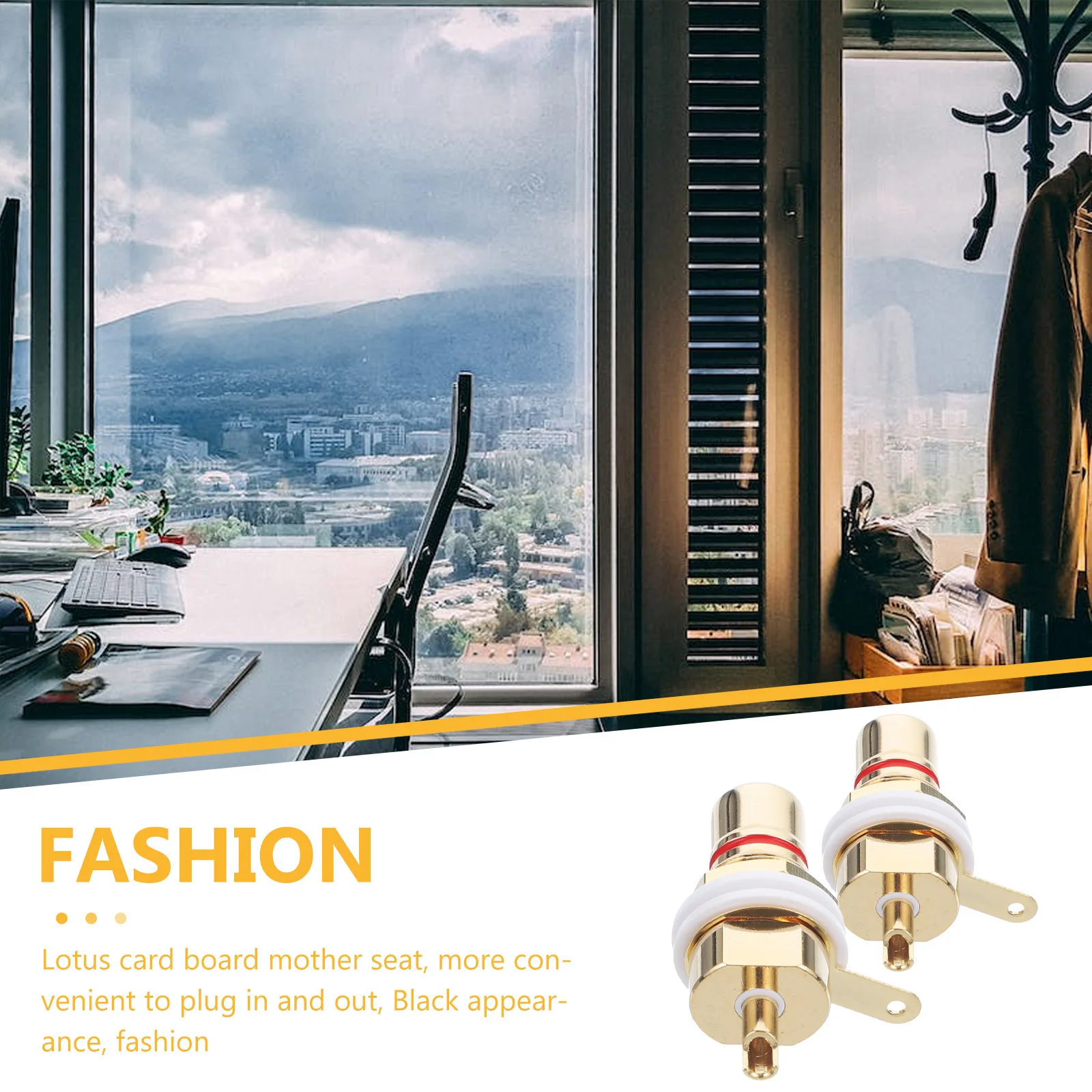2Pcs Rca Female Socket Connectors Exquisite Craftsmanship Durable Long Time Use Lotus Shape Slot Rca Jacks Converter