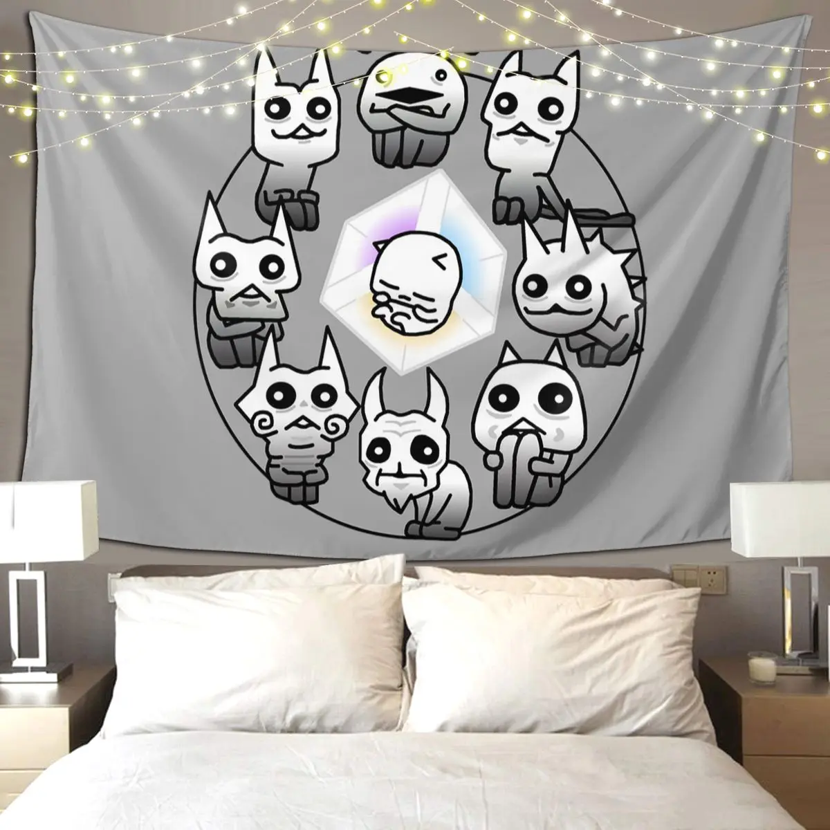 

Battle Cats Nekoluga Mural Tapestry Hippie Wall Hanging Aesthetic Home Decor Tapestries for Living Room Bedroom Dorm Room