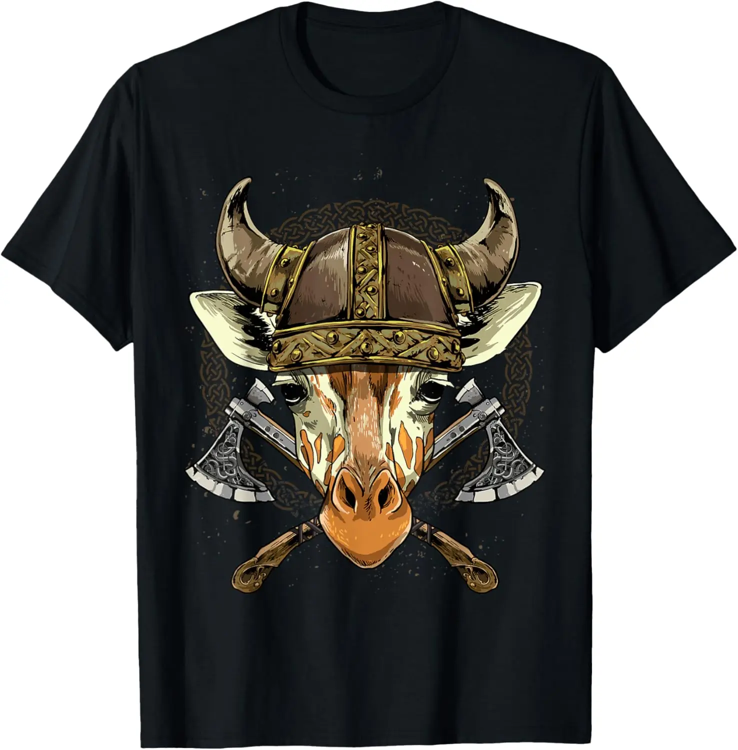 

Giraffe Nordic Warrior Norse Pagan Valhalla T-Shirt 100% Cotton O-Neck Short Sleeve Summer Casual Mens T-shirt Streetwear