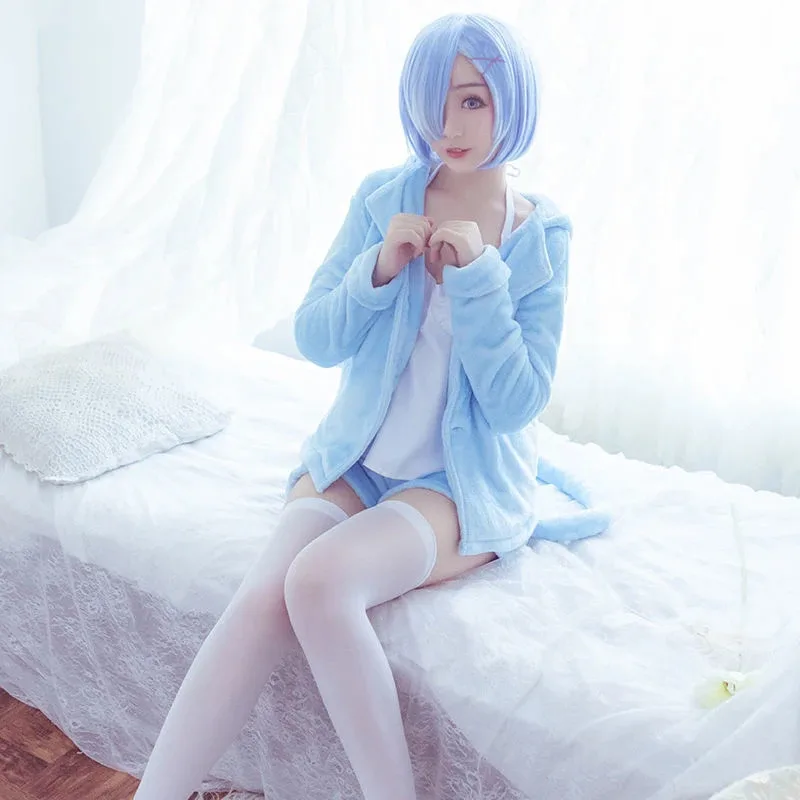 Anime Cosplay Cosplay Re:Life in a different world from zero Cosplay Rem Ram Sexy Cat Ear Ver Costume Women Anime Re zero P 72th view 3