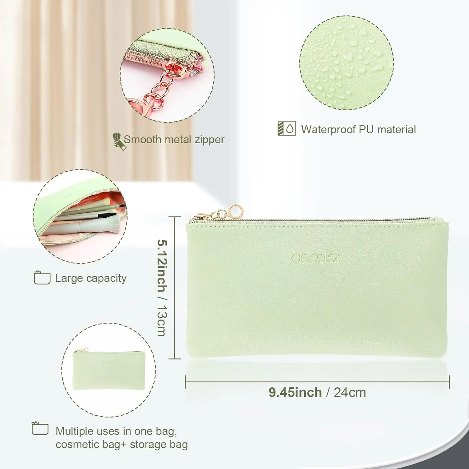 17+2 stuks premium make-upborstelset van synthetisch haar met tas, spons, beschermer - Morandi-stijl, houten handvat, geschenkdoos