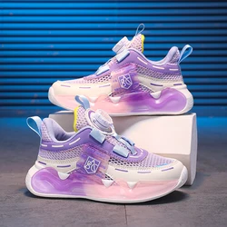 2024 Children Shoes Girls Sneaker Chunky Kids Casual Tennis Sneaker Mesh Platform Purple Girls Sports Shoes