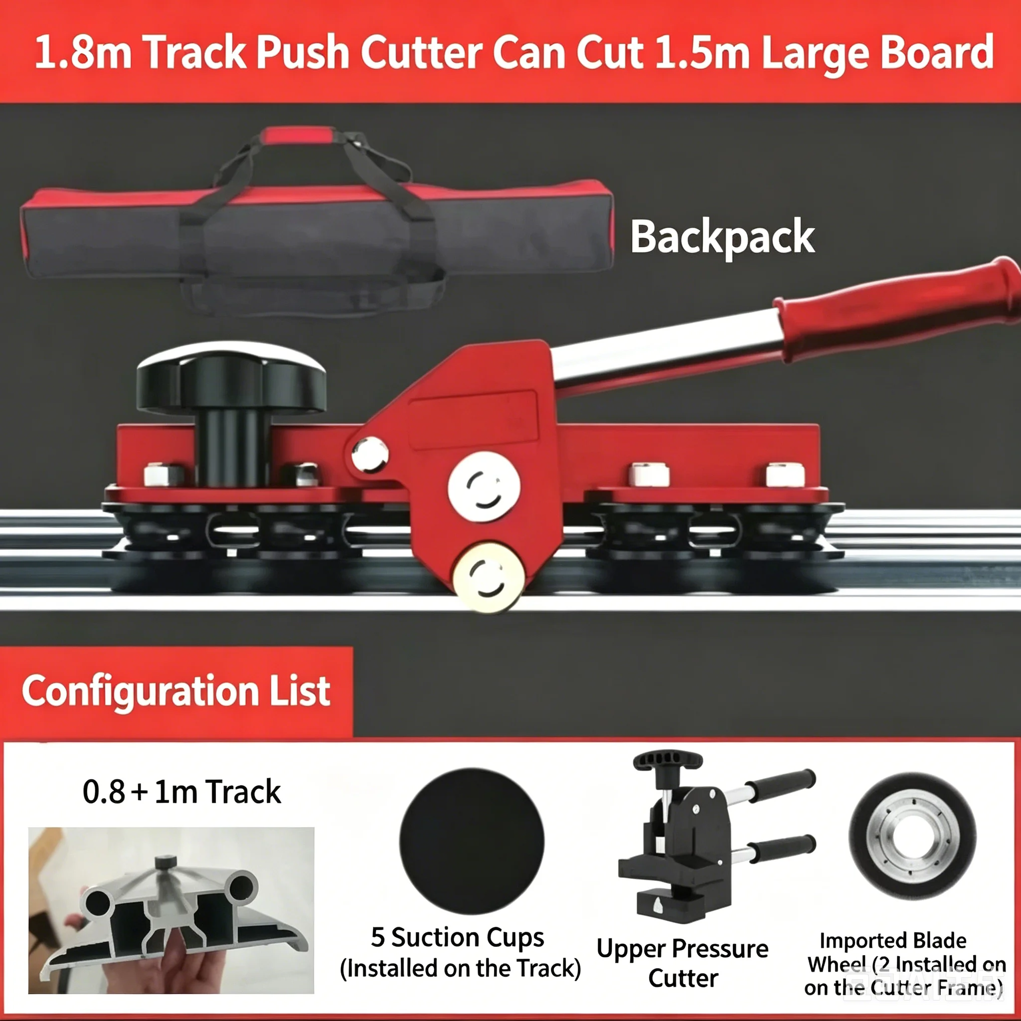 

Heavy Manual Rail Tile Cutting Machine, Smooth Track Design Hand Push Cutter for Big Rock Slab Floor Tile
