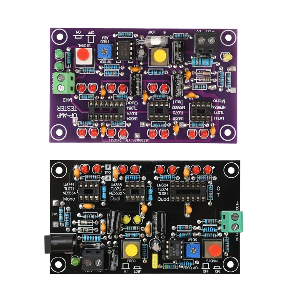 Upgrade T2 Operationsverstärker Tester LED-Anzeige DC12V Mono Dual Quad High Speed Low Speed Differentiation Electronics Tool
