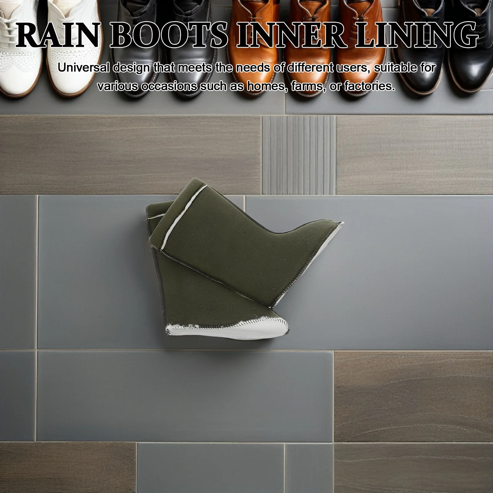 1 Paio di Fodere Impermeabili per Stivali, Stivali da Pioggia Invernali Termici Staccabili, Fodera Interna Isolante per Scarpe per Climi Freddi