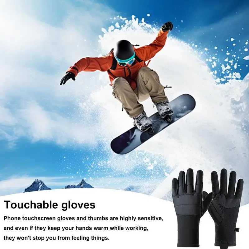 Thermal Windproof Waterproof Winter Gloves Cold Weather Winter Cycling Gloves Non-slip Adjustable Gloves Windproof Touchscreen