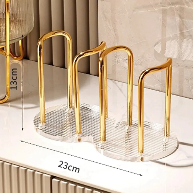 PORK-Luxury Cup Storage Holder Water Tea Cups Dispenser Rack Shelf Mug Display Stand Home Organizer