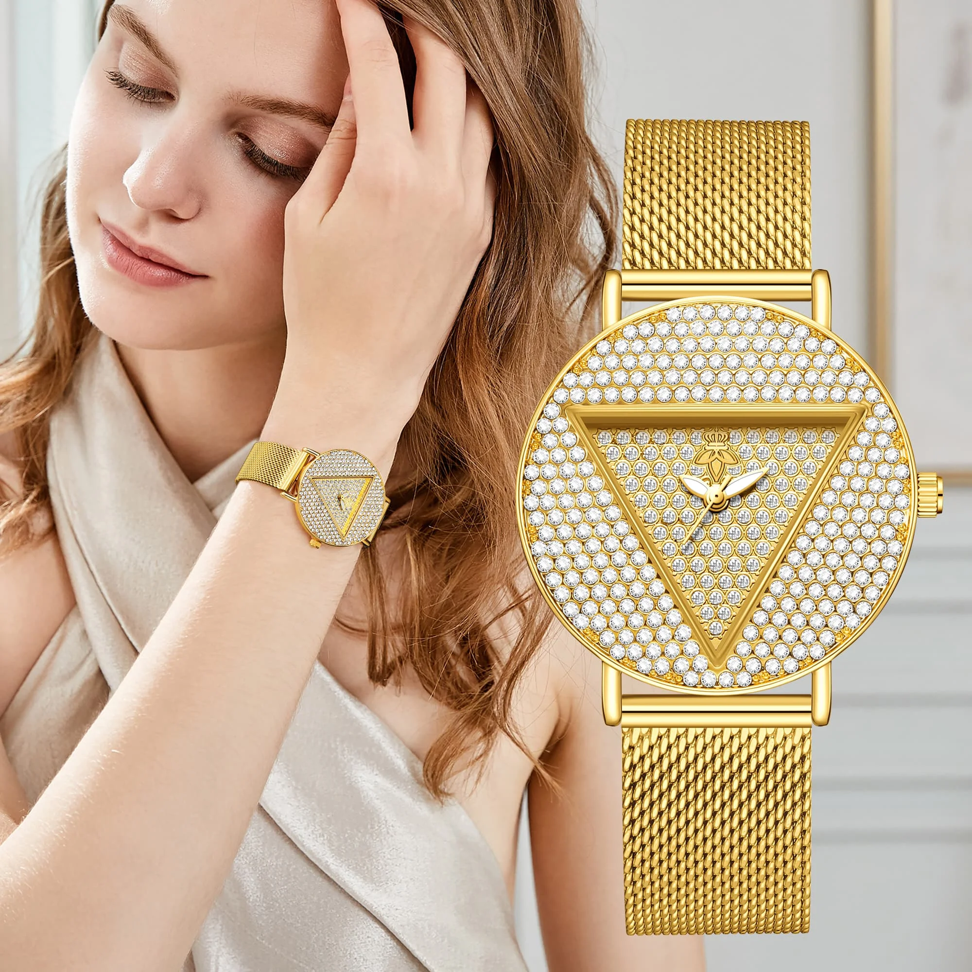 YaLaLuSi Luxury Gold Ladies Wr - Watch Triangle Luxury recension och pris