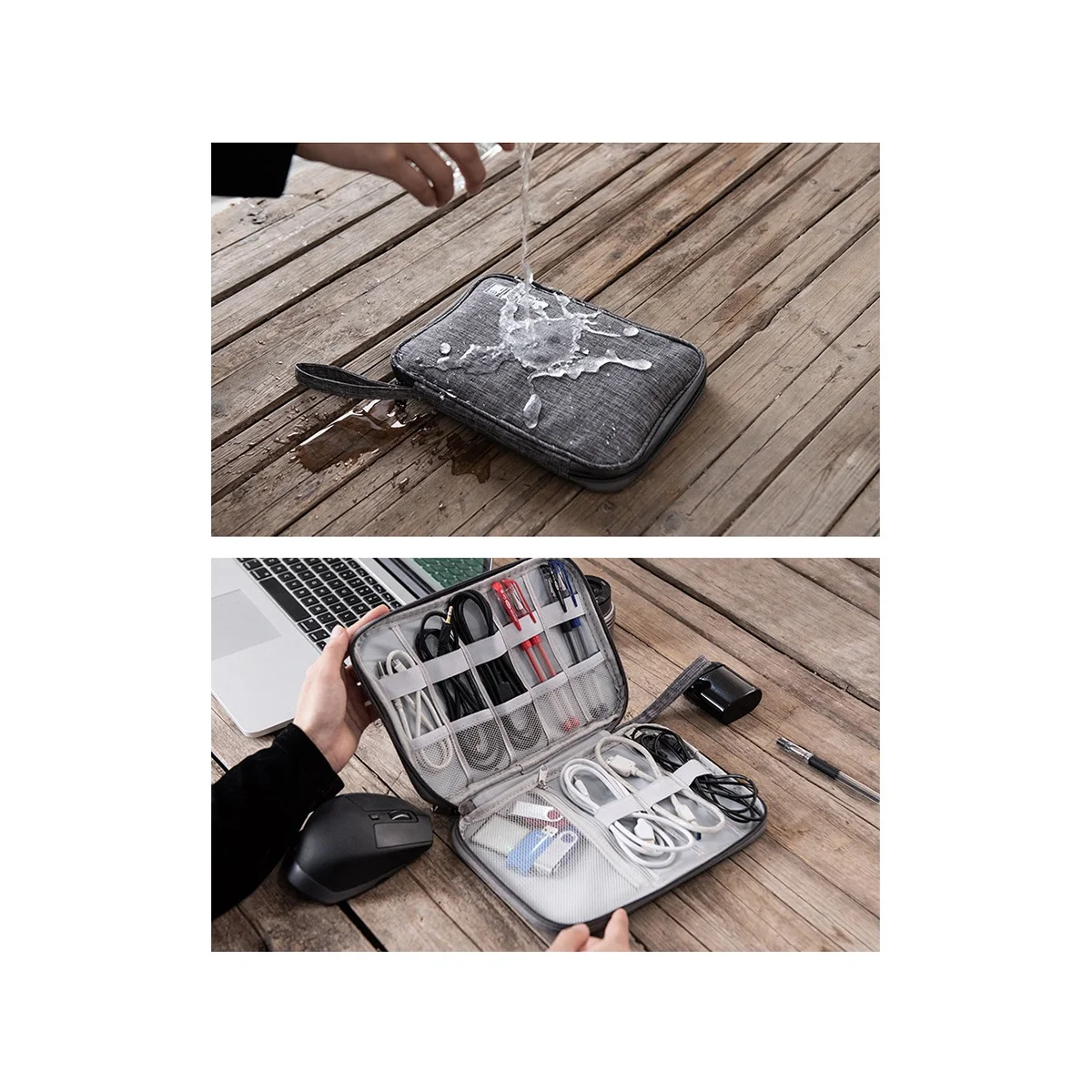 Multifunctional Digital Bag Storage Bag Data Cable Storage Bag Mobile Power Headset Storage Bag Grey