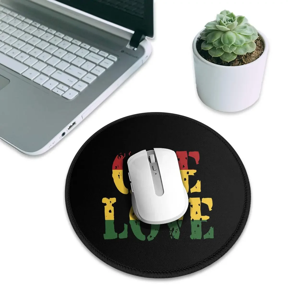 Harajuku Vintage Style Arts Bob Marley One Love Round Mouse Pad Computer Keyboard Mouse Mat Gaming Laptop Desk Mat