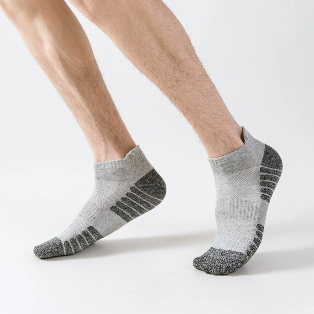 Chaussettes Courtes et Fines en Coton pour Homme, Anti-Odeur, Absorbant la Sueur, Respirantes, en Maille, pour dehors, Été, 5 Paires