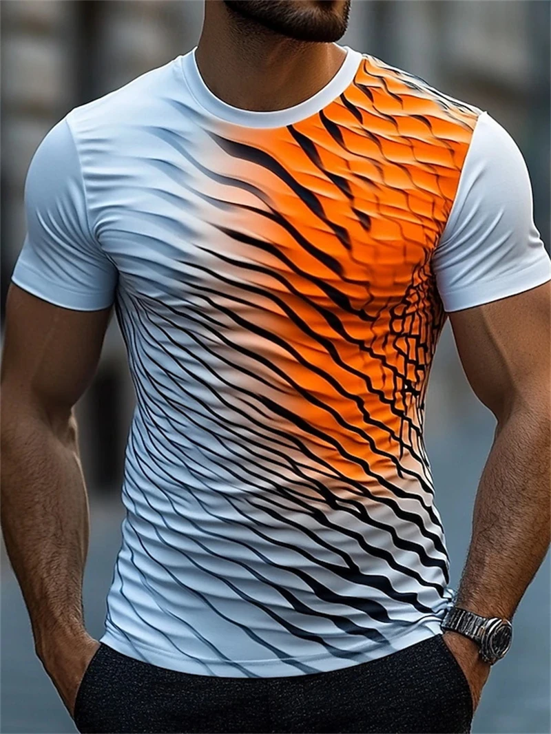 Funny Optical Illusion Graphic T Shirt For Men 3D Printed Art Abstract T-shirt Y2k Tops Harajuku Fashion Street Unisex Clothing image 3